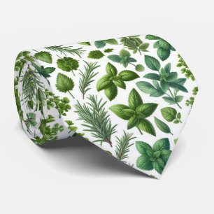 Foodie Kitchen Neck Tie   Fresh Garden Herbs 