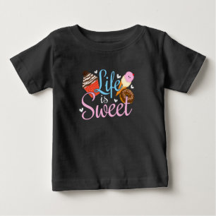 Foodie Life is Sweet Baking Quote - Cupcake Art Baby T-Shirt