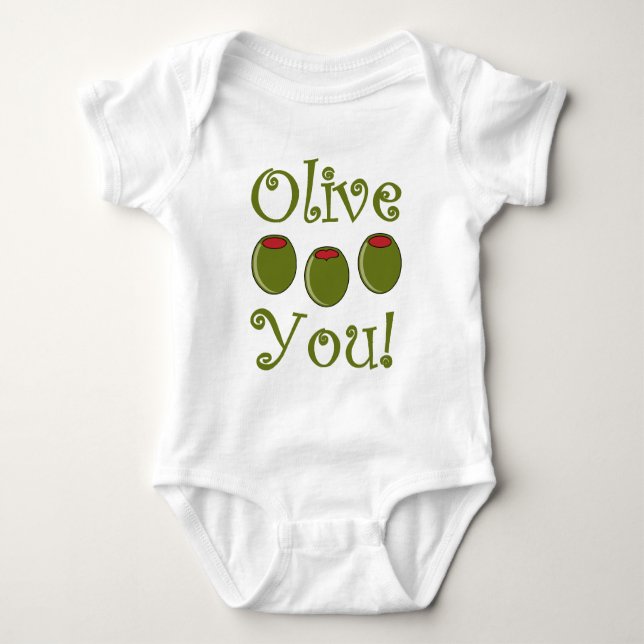 Foodie Olive You Baby Bodysuit (Front)