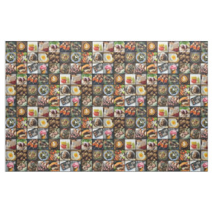 Foodie Photo Collage fabric