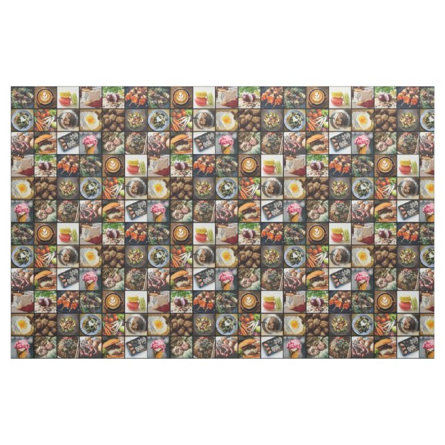 Foodie Photo Collage fabric (Fat Quarter)