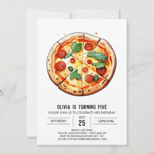 Foodie Printable Pizza Birthday Invitation