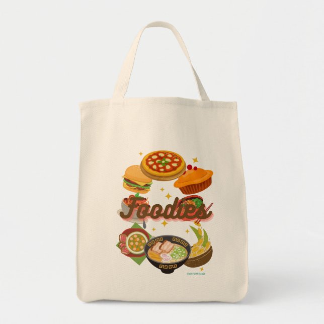 Foodies Grocery Tote from Hags with Nags (Front)