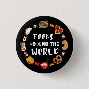 Foods around the world 3 cm round badge