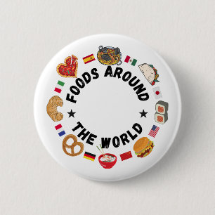 Foods around the world 6 cm round badge