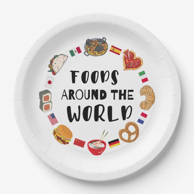 Foods around the world  paper plate (Front)
