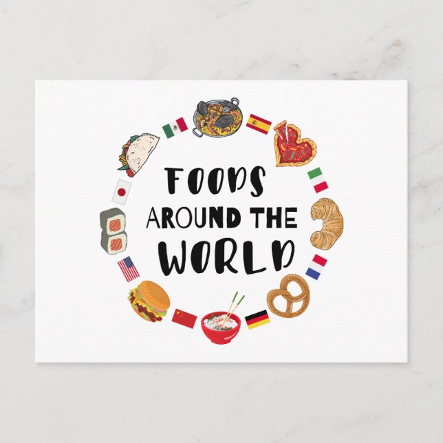 Foods around the world  postcard (Front)