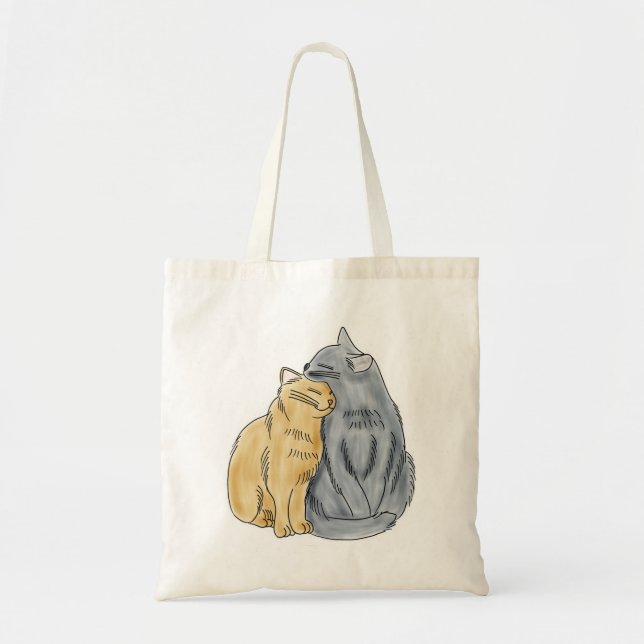 FooFooCat: Hugging Love Cats Tote Bag (Front)
