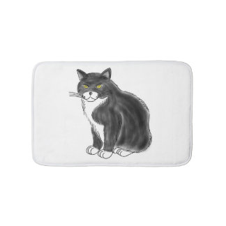 FooFooCat: Jumbo Fluffy Tuxedo Cat Bath Mat