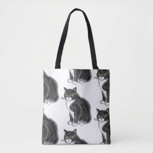 FooFooCat: Jumbo Fluffy Tuxedo Cat Tote Bag