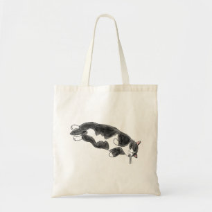 FooFooCat: Lazy Jumbo Tuxedo Cat Tote Bag