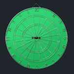 Fook black on green dartboard<br><div class="desc">Fook dartboards are for feisty Irish darts players and their friends on Saint Patrick's Day or any day. Fook is Steamy Raimon original calligraphy art.</div>