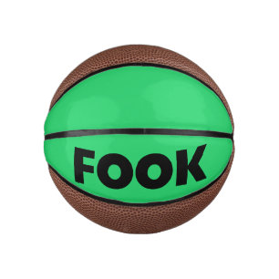 Fook black on green mini basketball