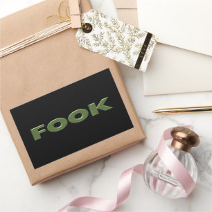 Fook black rectangle large stickers