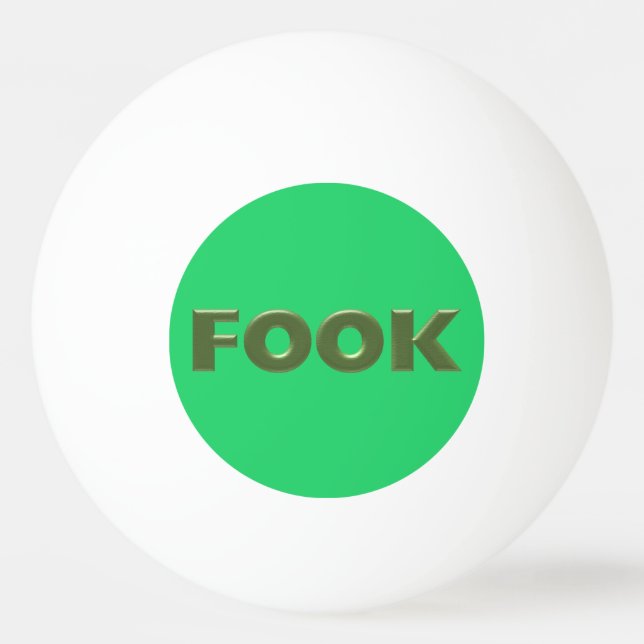Fook green 1-star ping pong ball (Front)