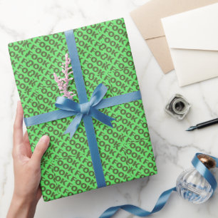 Fook green glossy wrapping paper