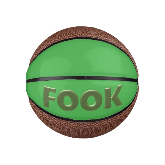 Fook green on green mini basketball (Front)