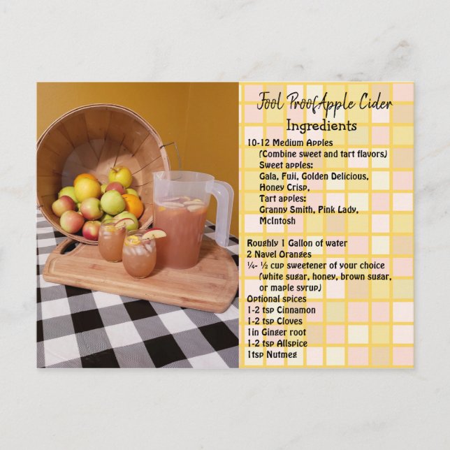 Fool Proof Apple Cider Recipe Card (Front)