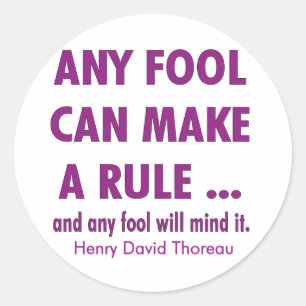Fools and Rules Classic Round Sticker