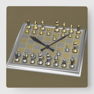 Fool's Mate Square Wall Clock