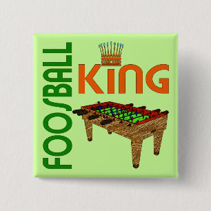 Foosball King 15 Cm Square Badge