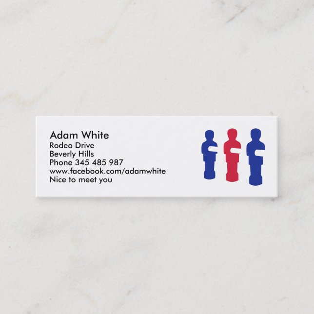 Foosball Mini Business Card (Front)