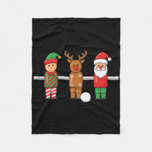 Foosll Christmas Elf Reindeer Santa Trio Table Foo Fleece Blanket