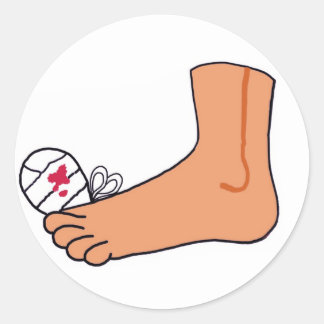 Foot-2 Broken Toe Classic Round Sticker