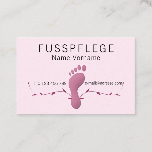 foot care business card (Front)