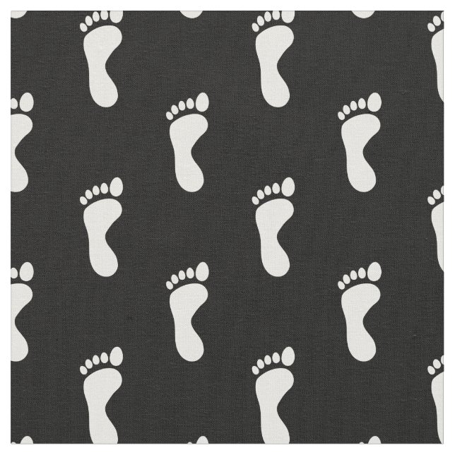 Foot Feet Footprints Black White Fabric (Close Up)