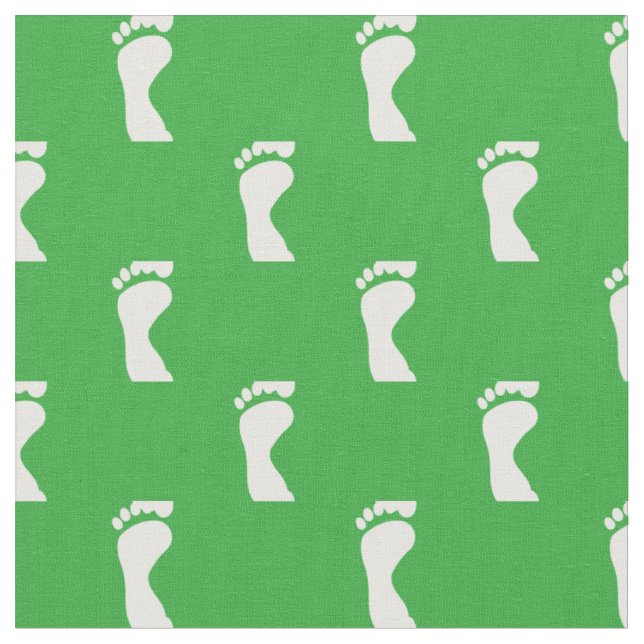 Foot Feet Footprints Green White Fabric (Close Up)