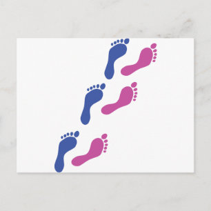 foot feet print prints footprint postcard