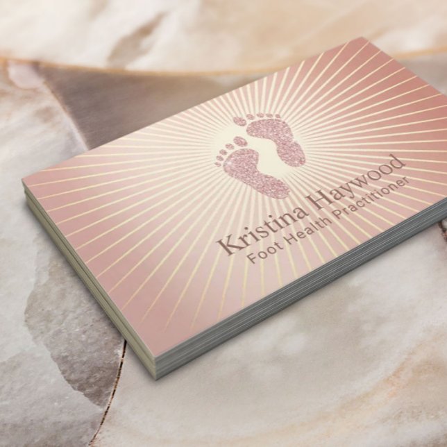 Foot Health Practitioner Modern Rose Gold Therapy Business Card (Creator Uploaded)