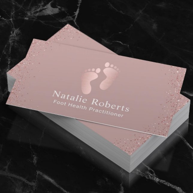 Foot Healthcare Practitioner Dusty Rose Gold Business Card (Creator Uploaded)