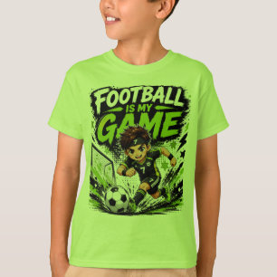 Foot Is My Game Cute Kawaii Kids Sports Design T-Shirt