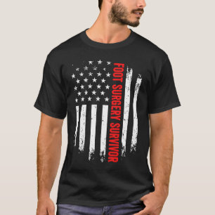 Foot Leg Surgery Survivor American Flag Recovery G T-Shirt