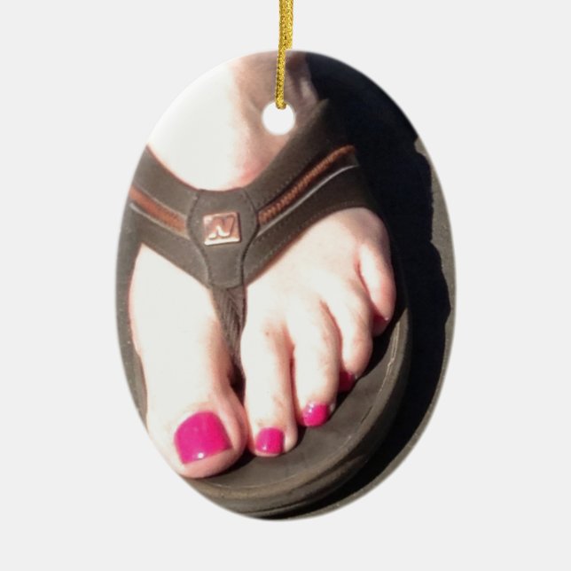 FOOT LOVE CERAMIC TREE DECORATION (Front)