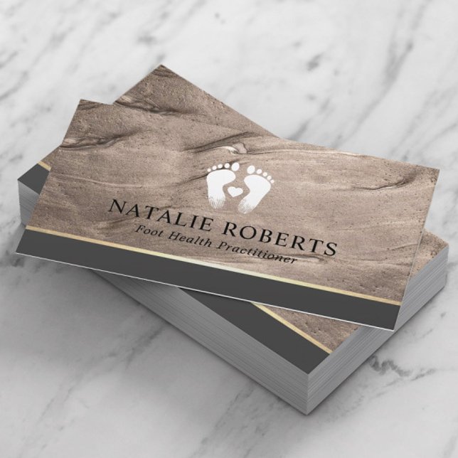 Foot Massage Therapist Modern Bronze Podiatrist Business Card (Creator Uploaded)