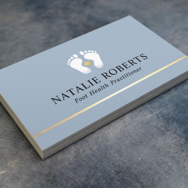 Foot Massage Therapist Podiatrist Dusty Blue Business Card (Creator Uploaded)