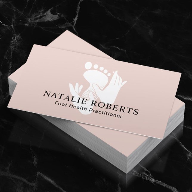 Foot Massage Therapist Podiatrist Feet Spa Blush Business Card (Creator Uploaded)
