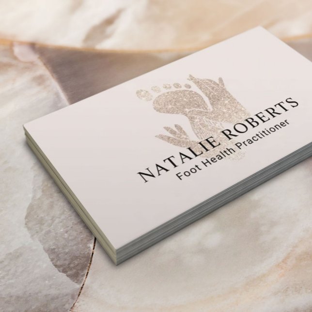 Foot Massage Therapist Podiatrist Modern Beige Spa Business Card (Creator Uploaded)