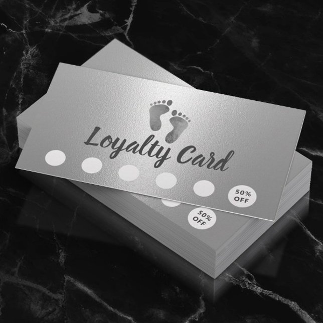 Foot Massage Therapy Practitioner Silver Loyalty Card (Creator Uploaded)