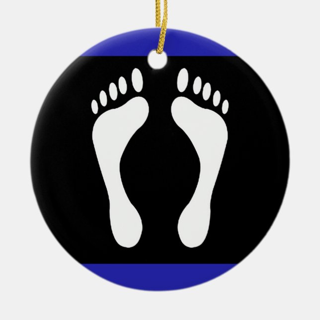 Foot Pride Flag (Footprint) Ceramic Tree Decoration (Front)