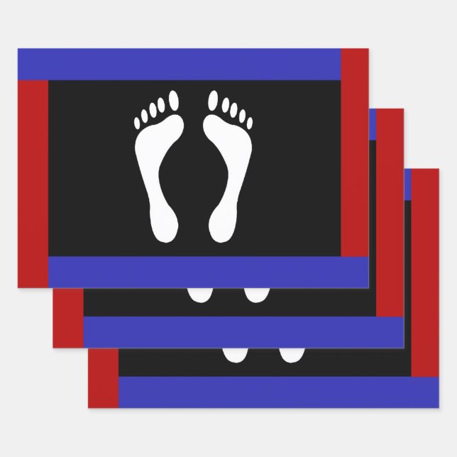 Foot Pride Flag (Footprint) Wrapping Paper Sheet (Set)