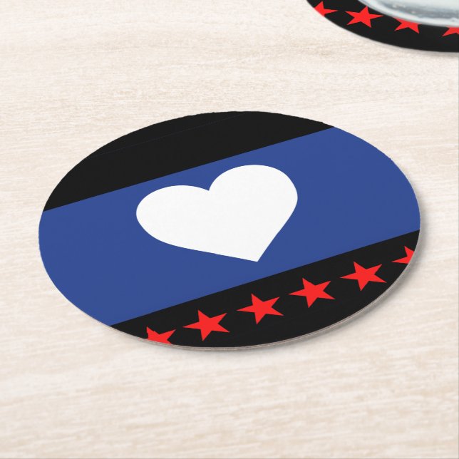 Foot Pride Flag Round Paper Coaster (Angled)