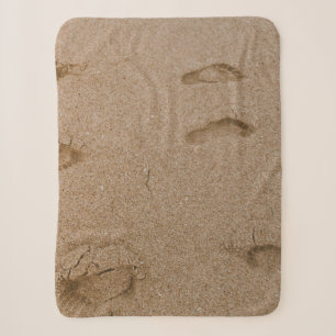 Foot print seashore sherpa blanket