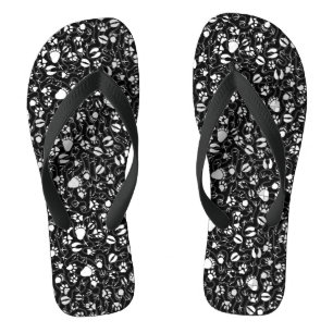 Foot prints 01.b. Black BG Jandals