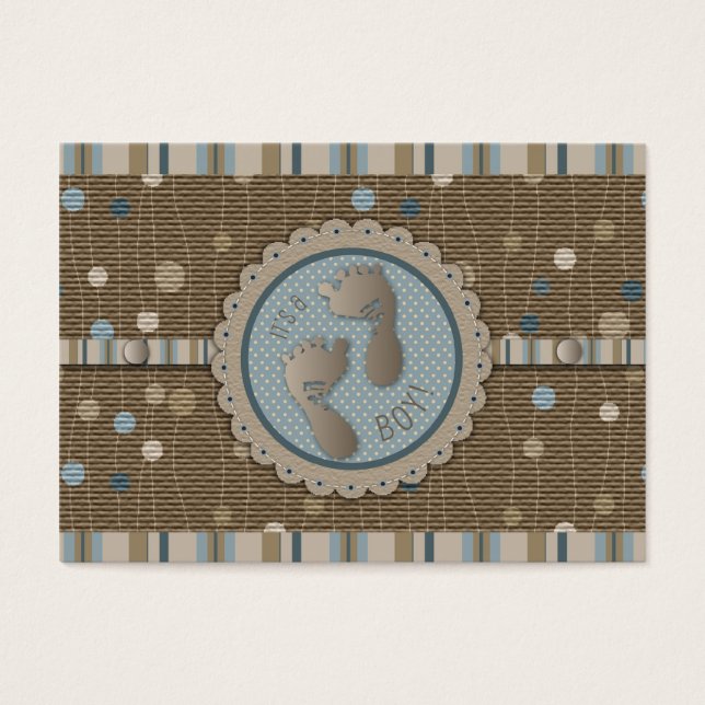 Foot Prints Boy Thank You Note (Front)