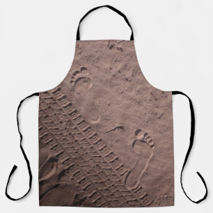 Foot prints in the sand apron