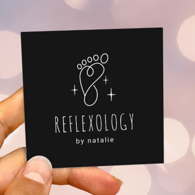 Foot Reflexology Massage Therapy Cute Foot SPA Square Business Card (Creator Uploaded)